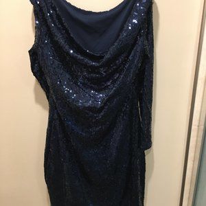 Le Château - dark blue long sleeves sequin dress.  NWT